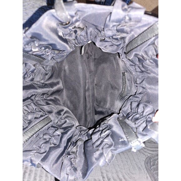 Banana Republic Black Nylon Ruffle Tote Cinch Bag - Picture 4 of 5